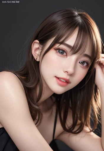 (highest quality、Tabletop、8k、Best image quality、Award-winning works)、 (Red eyeshadow:1.2)、Perfect Makeup、Long eyelashes、Ultra-high definition sparkling eyes、Ultra HD Hair、超High resolutionolution glossy lips、超High resolutionのPerfect Teeth、Ultra HD cute face、Brown Hair、(Very short straight hair:1.1)、Look at me and smile、[clavicle]、Accurate anatomy、With bangs、超High resolutionの輝く肌、The most detailed face、超High resolutionの詳細な顔、超High resolutionolution hair、Fashion model, 25 years old, [[[[chest]]]], [[[[head]]], [shoulder]]]]], Perfect Eyes, Perfect Iris, Perfect Lips, Perfect Teeth, Perfect Skin, Soft Front Light, shine, High resolution, (Soft colors: 1.2), highest quality, masterpiece, 超High resolution, (photoRealistic:1.37), RAW Photos, One girl, Long Hair, Beautiful Eyes, Beautiful Face, Detailed eyes and face, T-Shirts, Dynamic Lighting, In the Dark, Tabletop, highest quality, Realistic, Very detailed, finely, High resolution, 8k wallpaper, 1. Beautiful Women, Light brown messy hair, Realistic, High resolution, Only one girl , Wavy black hair, Brown eyes,  whole body, Big Breasts, chestの谷間, Pose Random, 8k, Very detailed, High resolution, To the camera,  (Very Realistic, High resolution), ( Very fine grain, Very fine hair, Very detailedな顔, Very detailedなふっくらとした唇), (chest元オープンオフショルダー), chest, Upper Body, Loving smile,  (highest quality: 1. 4), RAW Photos, (Realistic, PhotoRealistic: 1.37), Browsing Caution,highest quality, Best image quality, RAW Photos, Realistic, Photorealistic, Very detailed and beautiful, Best details, One Girl, good looking, Beautiful white skin and glow, Beautiful Eyesは大きくて明るい, Small mouth and thin lips,JP ,22 years old,face,looking at viewer,