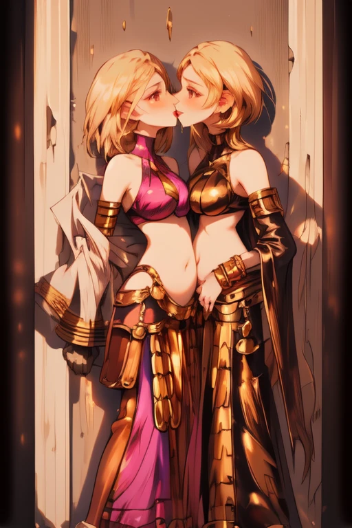 Two (((((women))), (((lesbians))))), 2 barbarian warriors kissing madly, 2 beautiful full-body women, 30 years old, muscular and perfect bodies, with little clothes, tiny thong, caressing each other, super sensual scene, ((((kiss))), (((fiery kiss)))), sexy, sexy pose, very sexy, sexy for, pulling hair