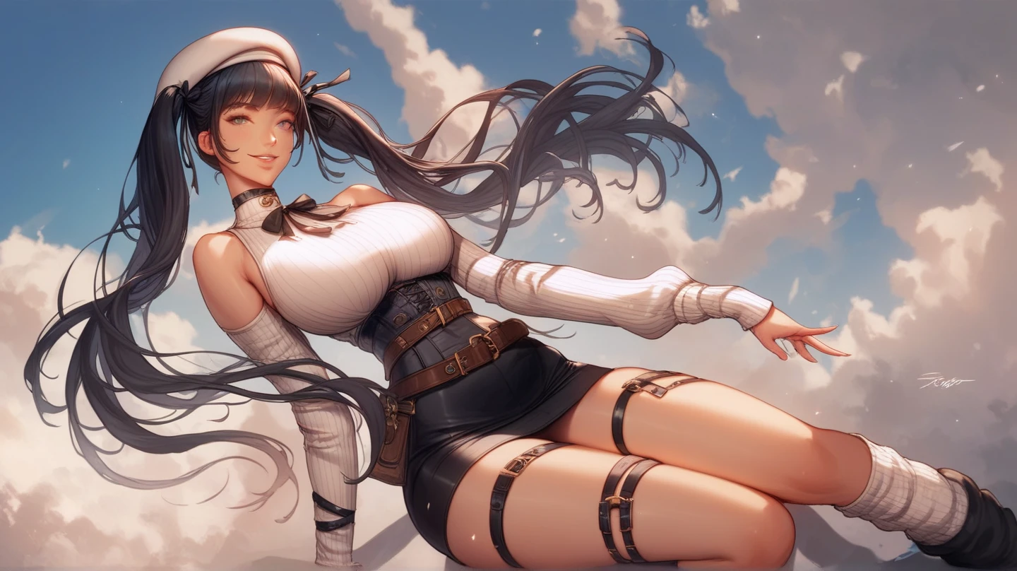 Make a beautiful woman with full body and bikini in a fighting pose with blue hair and light eyes, big bust and full of life, 16k, arte de cinema, cores quentes, brilho e contraste perfeito, corpo perfeito, maos perfeitas, estilo anime bleach