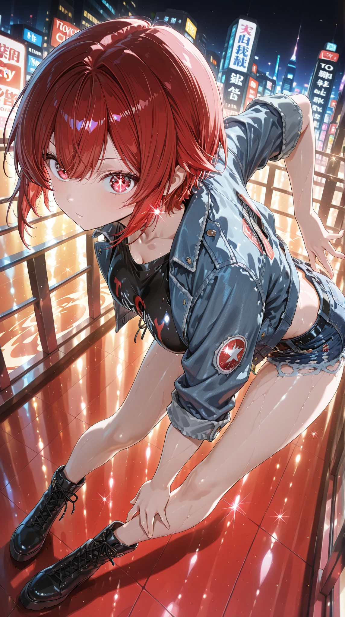 red hair tomboy girl, anal masturbation, dildo, ahegao