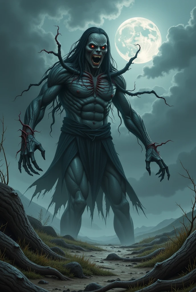 ((giant zombie)), (planet earth in his palm)