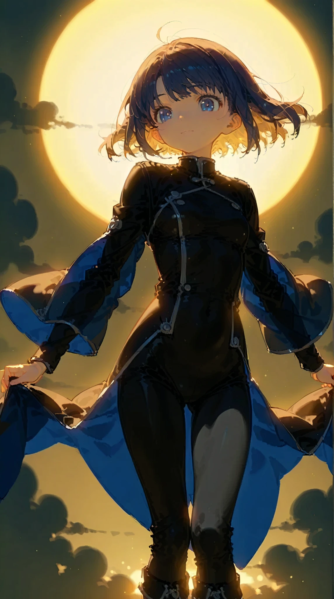 A humanoid machine made entirely of wood　The color is dark brown　The skin has the grain of wood all over it.　The shoulder joints, arm joints, wrist joints, finger joints, knees, and ankles are fitted with balls.　The hip joint has two holes and the ball-shaped part on the foot side fits into place.　A glowing spherical core is embedded in the chest.　slender　The background is a mansion