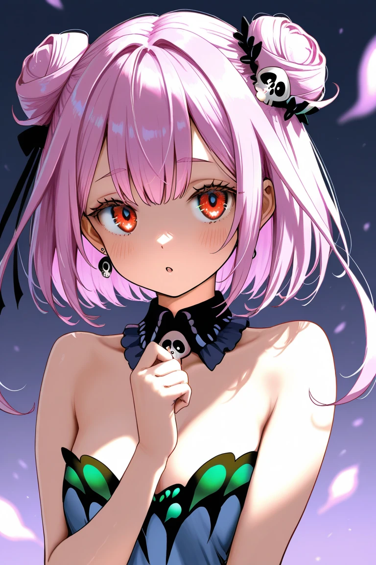 masterpiece, <lora:takigawa_hina_v1-000027:0.7> , takigawa_hina, purple hair,  upper body, green eyes, (black hairband:0.9), :3,
