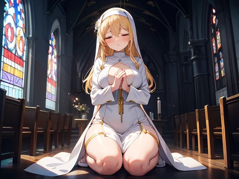 {artoria pendragon_fate ubw:1.15},(((white hair:1.6))), ((detail beautiful closed_eyes , :1.8)),,, ((Strong light )) , ((1 very tall girl:1.9)),((she is high tall:1.7)),, alone,, ((detail closed eyes, squinting,)) ,squinting,((open mouth :1.7)) ,hair between eyes,,, bare shoulders,, cleavage, , ((( very long straight hair:1.5 ))),
break, ((nude:1.7)) , break , , beautiful light, , close up face:0.2, detail navel , detail thin thigs, , ((spread legs)), break, ((break ,sitting on gold liquid:1.8)),((Legs trembling)), trouble eyebrow, ,
nsfw,(ecstasy:1.8) ,(slut:1.6),(vulgarity:1.7),(fucked silly:1.8),(steam:1.5),(wet:1.5),(trembling:1.5),(((Twisting the body:1.7))) ,(drooling:0.2),(sweat:1.5),closed mouth:0.8, wince,(orgasm:1.7), trembling:1.8, beautiful upper body, Beautiful body, beautiful character design, perfect eyes, Perfect face, expressive eyes, Turning the face side to side,(church:1.5),in the center of the image, official art,High Definition CG Unity, Perfect lit, bright_front_face_lit, ,(Highest_quality:1.0),4k,Super detailed, photograph, 8K, nffsw, High resolution, absurd:1.2, kodak portrait 400, film grain, Lens flare, (lively_color:1.2) (beautiful, small breast:1.7), (beautiful_face:1.3),(narrow_waist),((blush)), ((detail nipple)),,saber, dress,