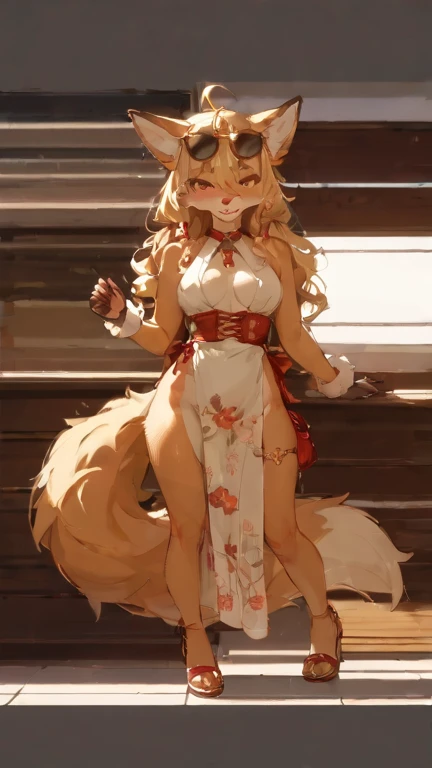girl in a string bikini with a fox tail, female furry mini cute style, holo is a wolf girl, dress, furry brown body!!, holo if a wolf girl!!!, furry, fox tail, swimsuit, furry art!!!, small curvy , Camel toe is very obvious, The nipple contour is pronounced, small breast, fishnet stockings wrap the thighs, absurdly long hair, erotic, Sci-fi, (small breast), beautiful clothes , Lace, lace trims, lace clothing, lace clothing thick thighs!!, china dress,