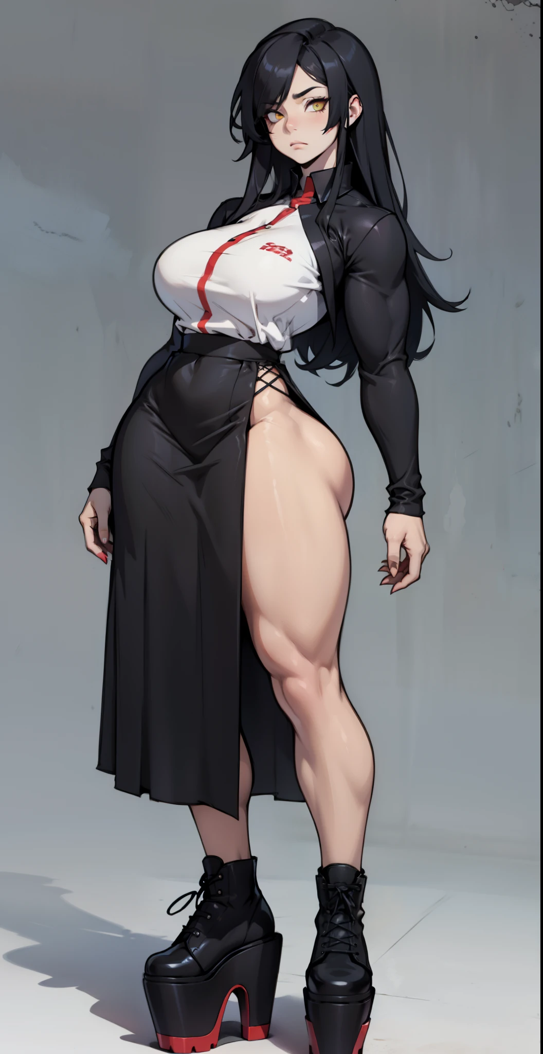 1 girl, Bare shoulders, black hair, medium breasts, wide hips, thin waist, (((look at the eyes))), {{{wearing a very short and sexy bikini}}}, (((not motel room) )), Full body, hair clip, (sadistic smile), evil gaze, (standing), (((full body))), heterochromia, black high heel shoes, lolita hair clip, looking at viewer, red eyes, alone, shaped pupils symbol, (Kurumi tokisaki), twintails, yellow eyes, eye flare, glowing eyes, anime style, ray tracing, cinematic lighting, Canon, UHD, masterpiece, anatomically correct, super detail, high quality, high resolution, 8k, HDR
Negative prompts