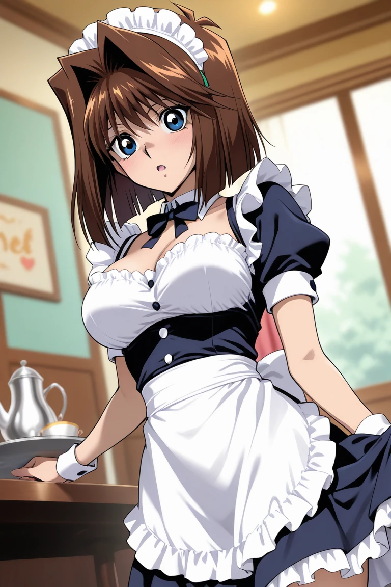 <lora:Ichimonji_Akane:0.8>, IchimonjiAkane, 1girl, soro, large_breasts, happy,
Gothic Maid, cafe, tea,
masterpiece, high quality, very_high_resolution, large_filesize, full color,