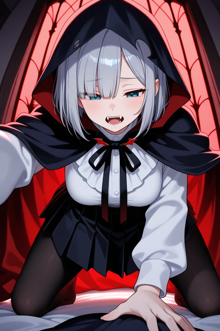 anime, hdr, soft light, ((best quality)), ((masterpiece)), (detailed), (low key, dark theme:1.2), <lora:Eriko_V0.8:0.8> eriko, (glowing red eyes:1.1), red dress, red capelet, fur trim, cleavage, elbow gloves, looking at viewer, yandere, evil smile, open mouth, blood, shaded face, empty eyes, jail, prison, (glowing in the dark, emerging from the shadows, dark, darkness, pitch black, shadows:1.4), peeking out upper body <lora:peeking_out_upper_body_pruned:1>, <lora:lowra_v10:0.6>