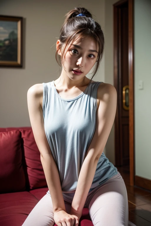 ((Realistic lighting, Best quality, 8K, Masterpiece: 1.3)), ((Clear focus:1.8)), 1 Pretty girl, (Smile:0.7) BREAK (Perfect beauty, Super fine Beautiful face, Fine beautiful eyes Detail, Big drooping long-slitted eyes, Hyper detail eyes:1.4) BREAK ((7 head-toll, Sloped shoulder, Narrow shoulders, Thin upper chest, Thin under the chest, Thin waist:1.5), (Taut Very huge breasts, Soft and well-shaped breasts:1.4)) BREAK (Dark brown very short hair:1.5), (exquisite Beautiful facial features) BREAK (White, Sleeveless Turtleneck Tight Knit:1.5, Knit short tight skirts) BREAK (indoor, Night, Random Posing, Random angle:1.3), in front of the entrance of a five-star hotel, Double eyelids, (Show thigh), Open legs, 
