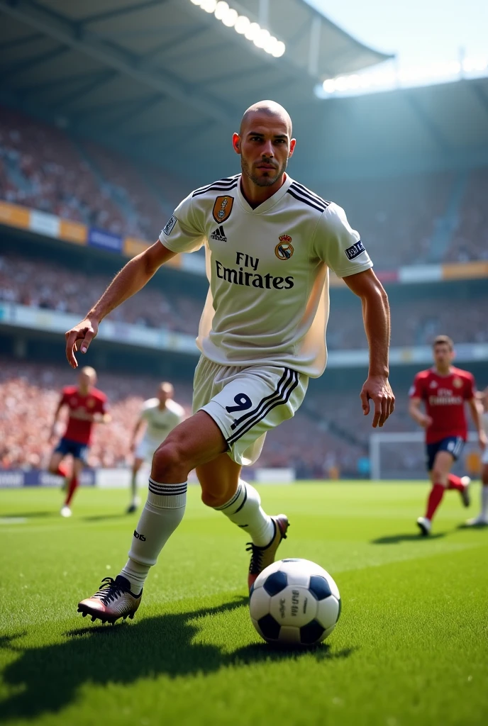 cristiano ronaldo,terno real madrid,Raising cup (Estilo Pixar) (master part:1.2) (Bokeh) (best quality) (pele detalhada) (textura detalhada) (8k) (argila) (Cinematic lighting) (foco nítido)