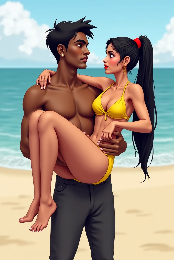 One Handsome long-haired tall huge beefy muscular Chad in center-of-composition hugging many beautiful bitches tackling him and touching him and feeling him and snuggling him and squeezing him, dressed for the beach , perfect bodies with nice asses, women: very long flowing unkempt hair, flowers in hair, seductive, tattoos, ornate materials, golden hour, , jewelry, 8k photography, raytracing, photorealistic, masterpiece, in love, grins, perfect faces, Flirtatious, setting: a beach bonfire, harem, watercolor, racially diverse, kissing each other, adoration, worship, (nsfw:1.2), (sex:1.2), (big penis:1.2),