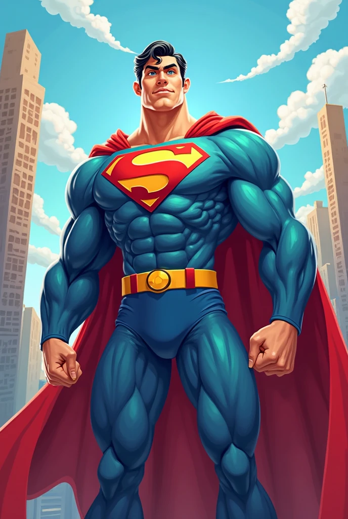 Superman full body cartoon character 

