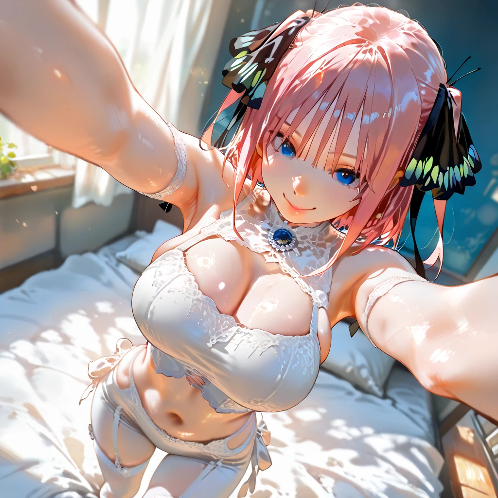 masterpiece, best quality, highly detailed, high resolution, expensive resolution, high resolution, 4k, 8k, Unity 8k wallpaper, highly detailed CG, masterpiece, 2d, 3d, beautiful details, depth, fine texture, best quality: 1.3, perfect focus, crisp skin, him, very cute anime girl, bikini, wedding veil with hibiscus decoration, heavy rain, full body drenched in rain, hair also soaked, big boobs all over, medium long pink hair in expensive clothes, mole under eye, looking at the viewer, expensive, blush, mole, open lips, heart, pink eyes, choker