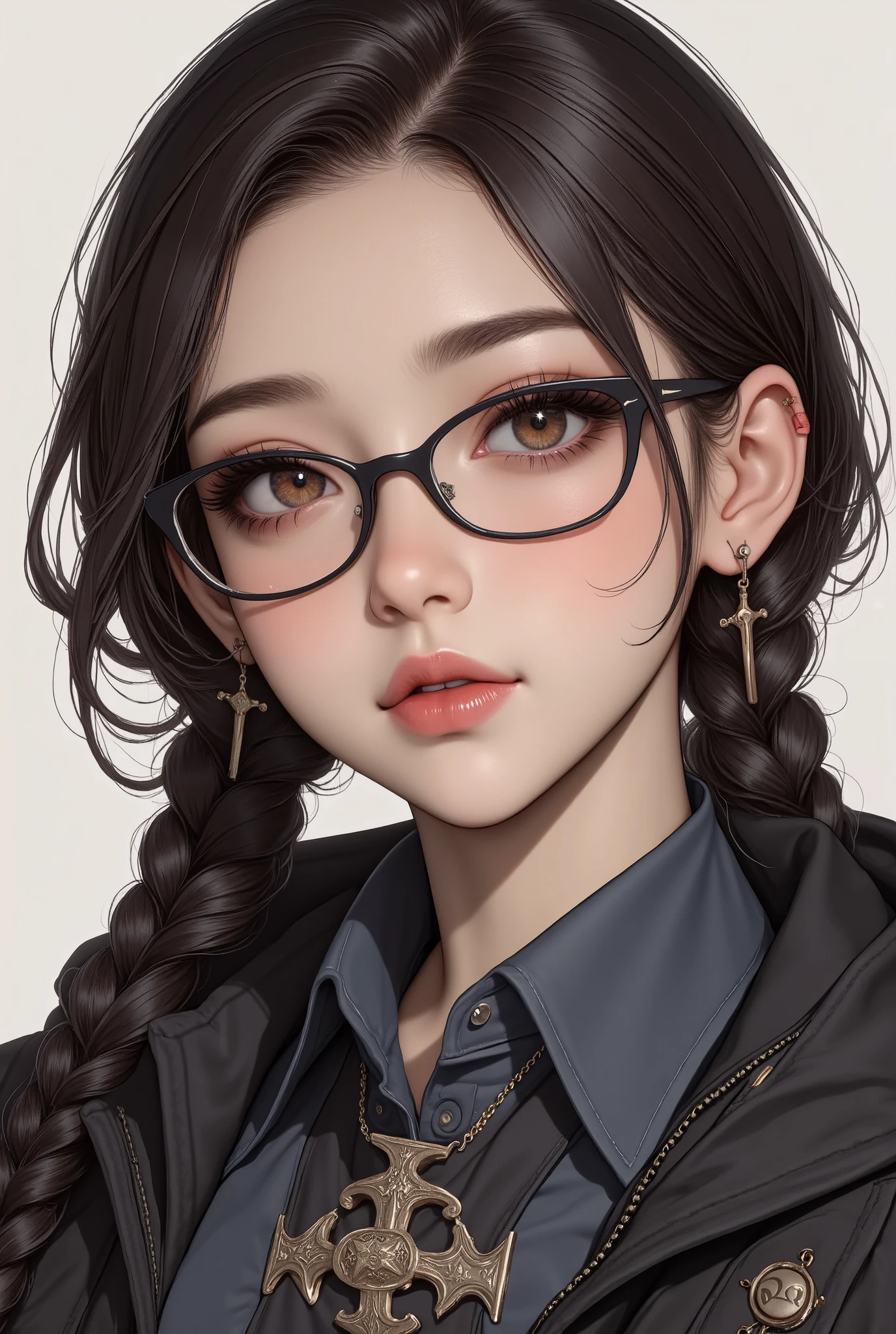 ( Highest Quality, best illustrations,high image quality:1.2), (Horror Fantasy:1.5), (ink and watercolor:1.5),(Ominous Scenery :1.5),(A lot of dust rises:1.5),( Dirt Track :1.5),(wonderful:1.5),(masterpiece:1.5), (Powerful figures:1.1、Big Breasts:1.3) 、 ((((glasses、closeup shot, cute、 red eyes、 Evil Ruby's Cursed Necklace )))),(((glasses、Big Breasts、 braids)))、 cute face, raise eyebrows , ,(Fatal Beauty, charming beauty ) ,(Mysterious Charm:1.1),(Big Breasts、attractive silhouette), high image qualityテクスチャ 、High Quality Shadows、 beautiful and delicate face 、 beautiful, delicate, eyes are sticky liquid dripping 、 ray tracing 、 20th Generation、 cute K-POP girl、( The Face of Korea )、Thin face、( Ulzan-6500-v1.1:0.6)、 Face of Pure Loss _v1 , ( beautiful and delicate face , beautiful and delicate eyes, perfectly balanced face , high image quality skin , detailed skin, lens flares {x} perfect ratio 4 fingers to 1 thumb :1.25)、 DSLRs、 地獄から来たbeautiful悪魔女 , ATTRACTIVE GIRL , Real Girls, Gurwitz, Gurwitz-style Artwork , Girl Roleplay, Realistic 3d style, cgstation Popular Topics,, 8k portrait rendering BYMR. nomi ,(truth,truth:1.4,glassesの少女 :1.2)、cheek、 glossy lips, 1. オーバーサイズ comment: comment、 come up with an oversized design that covers shoulder to knee.。 navy blue or black are standard colors .、[ Soft khaki or beige , wait.、 Pick the right color for the season 。 2. choose the color that suits your skin : To protect yourself from the cold、 choose the color that suits your skin 、 ニットの質感と色を commentに合わせてください .。 3. ワイドレッグ pants: pants, choose a wide leg design 、combines mobility and style。Dark tone denim or black pants look great.。 4. knee-high boots: オーバーサイズ commentに含まれるもの、boots are black or dark brown Match the texture and color of the fashionable.、 Gives a stylish impression 。 5. accessories: The 。 Disney 、 long necklace 、6. handbag: handbag、let's match the color of your outfit.