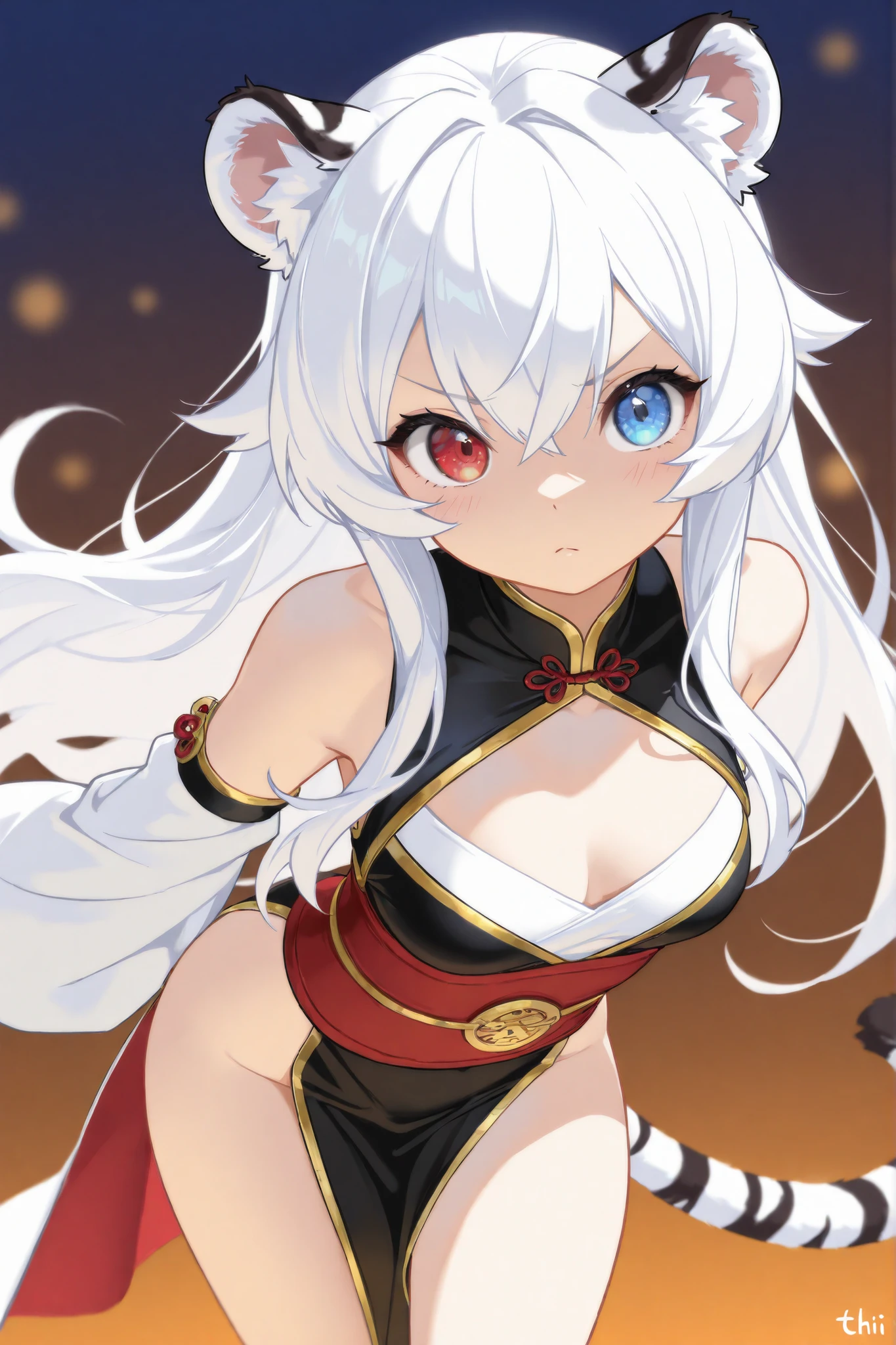 (Front Focus),(In the Dark:1.6), (Masterpiece, of the highest quality, best, Official art, Beautiful and aesthetic:1.2), game cg, Highly detailed and realistic CG, Colorful, Masterpiece, Best Quality, jewel-like eyes, 1girl, solo, (gray hair:1.5), shiny hair, very long straight hair, twintails, slender, skinny legs, fox girl, Japanese miko, black miko, mini skirt, succubus boots, aqua blue eyes, large breasts, sagging breasts, cleavage, black elbow gloves, latex, smirk, smile, jig eyes, jitome, half-closed eyes, tsurime, from pov, best quality eyes, sharp teeth, tsundere, standing, contrapposto, hand to own chest, (dark skin:1.0), fox ears, fox tail, teasing, smug, open mouth, fangs, tongue out, (Sharp Focus:1.2), Thin arms, Thin legs, outline, slut, bitch, dark skin, dark skin,