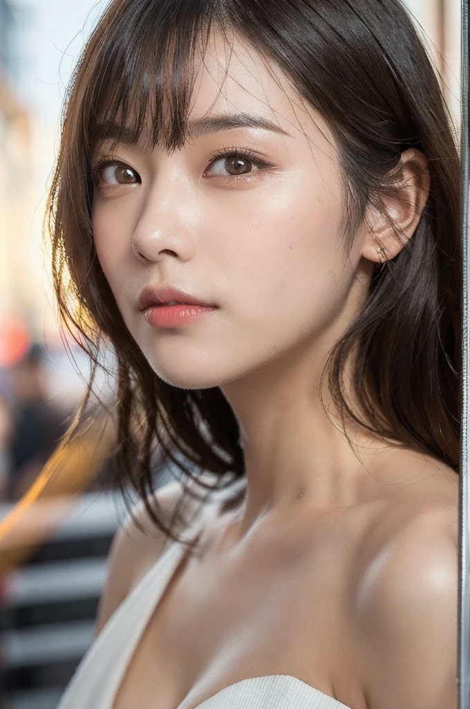(8K、RAW Photos、Highest quality、masterpiece:1.2)、(Realistic、Realistic:1.37)、Super detailed、Ultra-high resolution、1 Girl、View your viewers、Beautifully detailed face、Laughter、narrow、(Slim waist) :1.3)、Beautiful and detailed skin、Skin Texture、Floating Hair、Professional Lighting、Human whole body、Long Hair、 white lace bikini、festival、on the road、Sparkler