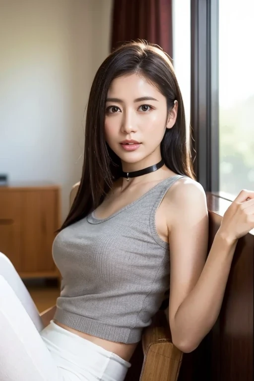 (top-quality, 16K, masterpiece:1.3), (ultra detailed), (masterpiece), (best quality), Highest quality, Realistic, Surreal, Highest quality, Extremely detailed CG, Very delicate, 16K wallpaper, High resolution, A woman in a management position at a prestigious company, 3, beautiful woman, ((orgasm:1.5)), ((ecstasy:1.5)), (mole under eye), ((UNTITLED business suit:1.2)), ((Very simple necklace)), With a large window Japanese office, ((Working at desk:1.5)), Japanese, slender body, very detailed, detailed fingers, detailed hands, detailed eyes, detailed legs, accurate and perfect human anatomy, real human skin, BREAK ((upper body:1.5)), ((look into the viewer's eyes:1.5)), ((looking at viewer:1.5)), ((Front view:1.5)), ((from front:1.5)),