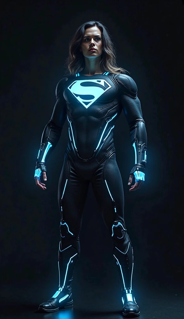 A man in a black superhero outfit with stretchy arms