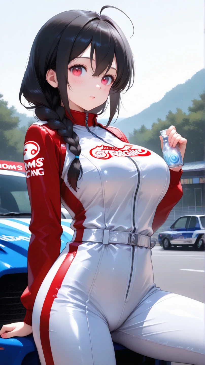 ((Obra maestra)), La mejor calidad, absurdos, Ultra detallado, holographic, Disparo de vaquero, golden ratio, Super cute girl, Chica madura, idol girl, Super beautiful Asian girl with very beautiful violet bright eyes, beautiful multicolored shiny brown hair, Cola de caballo alta, bueno y , cuerpo delgado, cuerpo perfecto, Using a super tight anime print leotard, Un anime impreso super apretado fuera de los hombros manga larga crop top, A super aesthetic transparent mini jacket, hermoso adorno para el cabello, Tenis Pink Jordan, Siendo fotografiada en una tienda del centro comercial con su guapo novio flaco, con cabello negro desordenado y brillante, and super casual clothing
