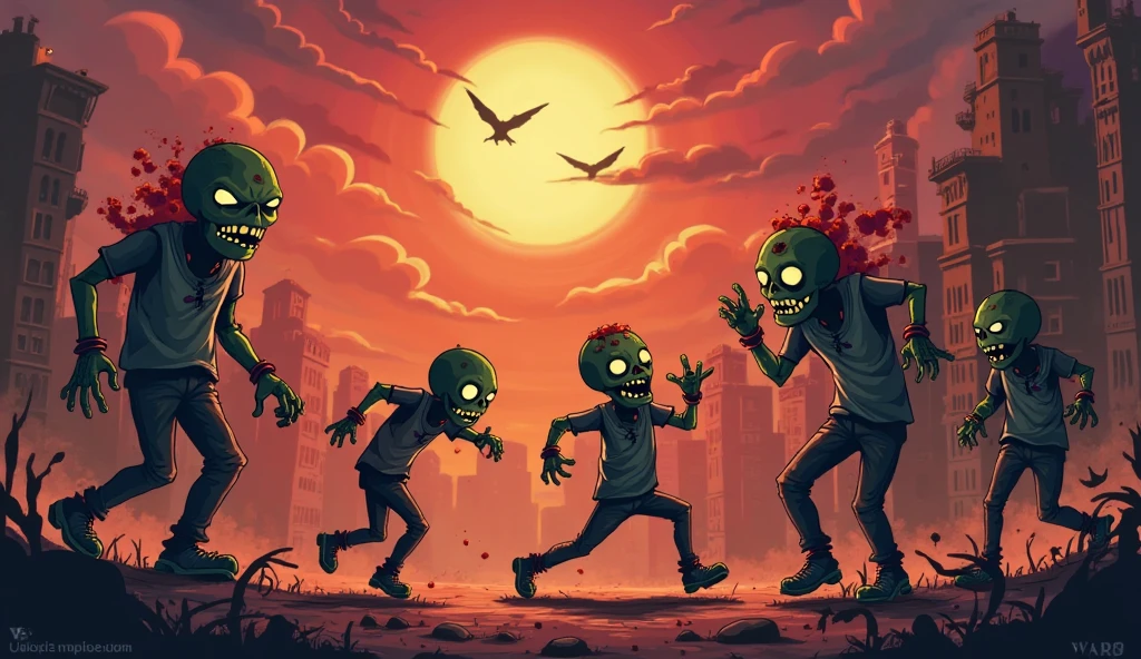 (cartoon-style), close-up a horde of zombies on the lunar surface, vivid colors, falling meteors, lunar surface mist, intricate details, artstation, best quality, high quality, sharp focus, low key, perfect cartoon professional line, outer space theme, super new, Greg Rutkowski, Shading Dom Casmurro.