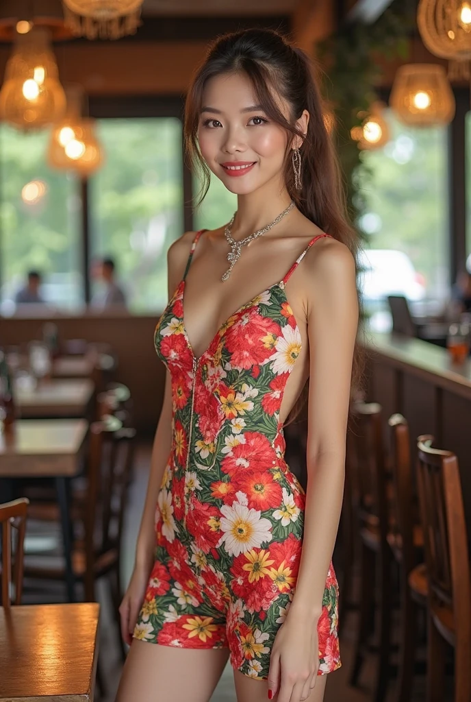 beauty legs,30-years old,japanes,a smile,Cute,Mini dress,Hold and raise the hem of the dress with both hands,Angle from below,Show underwear,