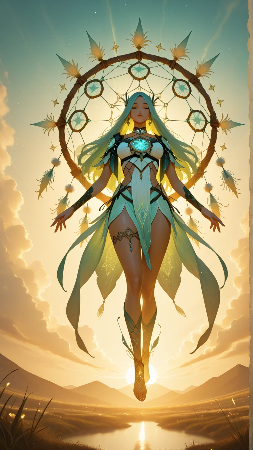 (Dreamlike style:1.0), 8k, high definition, bright colors, huge resolution, no breasts, (multicolor hair:1.0), solar background, white loincloth, (wide hips:1.2), narrow waist, (flat chest:1.0), (halo of light:1.0), (huge hips:1.0), exposed legs, (glowing tattoos:1.2), (bright colors:1.0), close up, facing viewer,