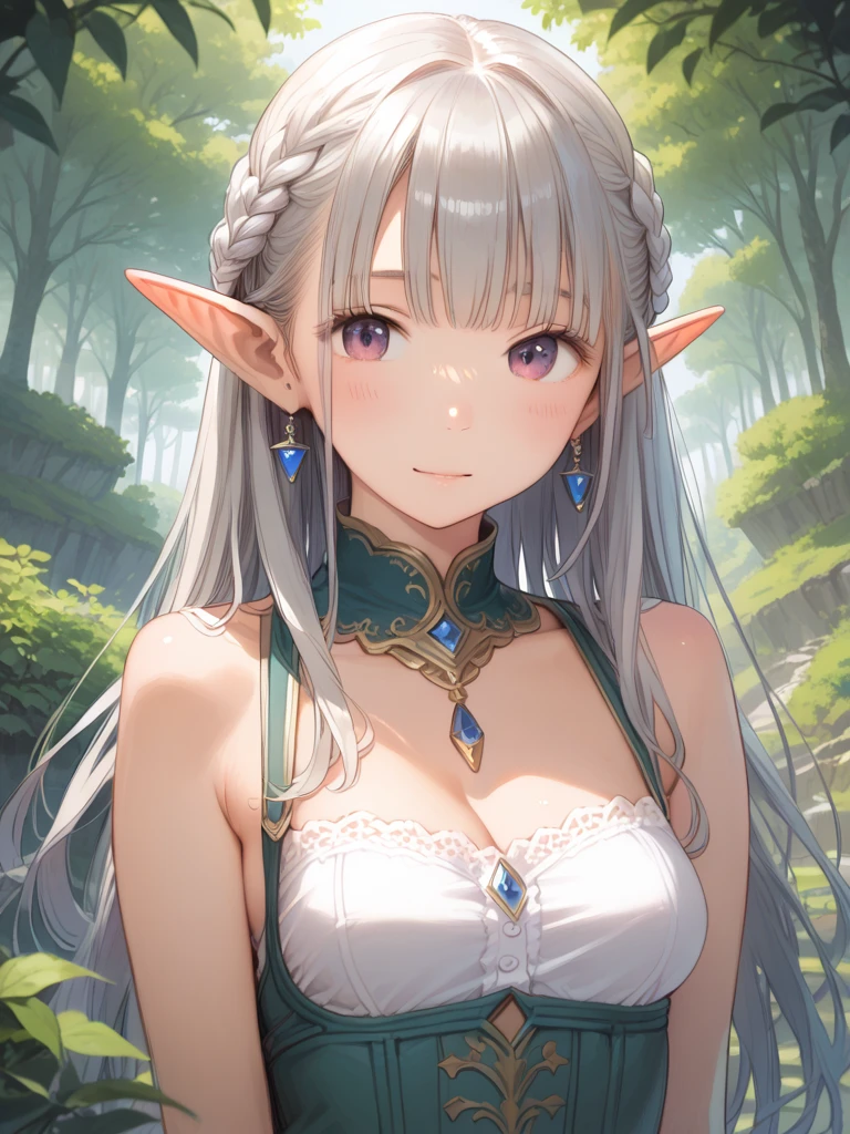 masterpiece、(detaileds、hight resolution、top-quality)、女の子 1 人、The most common elven clans。Wood Elf、Forest Elf、With the Forest Man。Originated as a light elf(ljósálfar)be。 Blessed with good appearance long-lived(Some half-elves have a human-like lifespan.) Love nature、Not familiar with machine civilization Good at bows and arrows and magic Living in a settlement in the forest.、Often uses daggers and bows as weapons。 A naturalist who is familiar with the forest、Reluctance to use fire or metal、It is not uncommon to hate machine civilization to the point of spitting。 When it comes to metals、In rare cases, not only can you not wear equipment that includes them because it leads to poor physical condition.、There are also works that say that it is impossible to even get close。 pure、Associations from naturalism?、I am vegetarian and do not eat meat、Or those that are constitutionally inedible。 Peaceful and not penchant for conflict、Exclusive to other races、He is also a stubborn person who has no mercy for those who ravage his own territory.。 Although physically fragile、He is a genius when it comes to long-range weapons, mainly bows and arrows.、There are many settings that are good at magic。 pure、Depending on the work「Elves are beautiful」and also those that。 In general, they are often considered to have a longer life than humans.、Lives in hundreds to thousands of years、As a result, the sense of time may be different from that of humans.。 Have a good temperament。 On the physical side、Hair is often gold, green, etc.。 When it comes to proportions、unclear、Slender with beautiful breasts and small breasts that reflect nobility