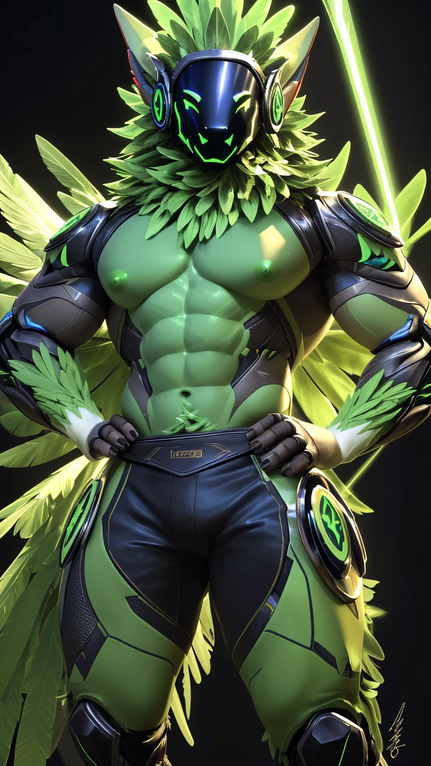 ((Protogen male soft green:1.5)), ((furry:1.7)), ((cyber, robot, cyborg, ANDROID:1.5)), The second, alone, ((Muscular male, muscle:1.5)), ((green peel:2.1)), ((White skin, Soft green visor:1.5)), ((ultra large breasts:1.7)), ABS, (big ass:1.5), large size, (naked, naked:1.5), ((Bright soft green nipple:1.7)), (cola:1.5), claw, standing, ((Bodybuilder Pose:2.0)), looking here, ((Green energy power aura:1.8)), ((simple black background:1.7)), ((8k, Best Quality, masterpiece, Hyper realistic, Digital art, photorealistic, Photography, ABSurd res, ultra genial, High resolution, upload the e621, \(artwork\):1.5)), ((by null ghost, by violinist taran, by anhes, For someone:1.5)), ((3D, unreal engine 5:1.5)), ((bring your head closer to your thigh:1.2)), (front part of the body, Turn here:1.2), (three-quarter portrait1.2) (genitalia) Large and realistic penis, exposed genitals
