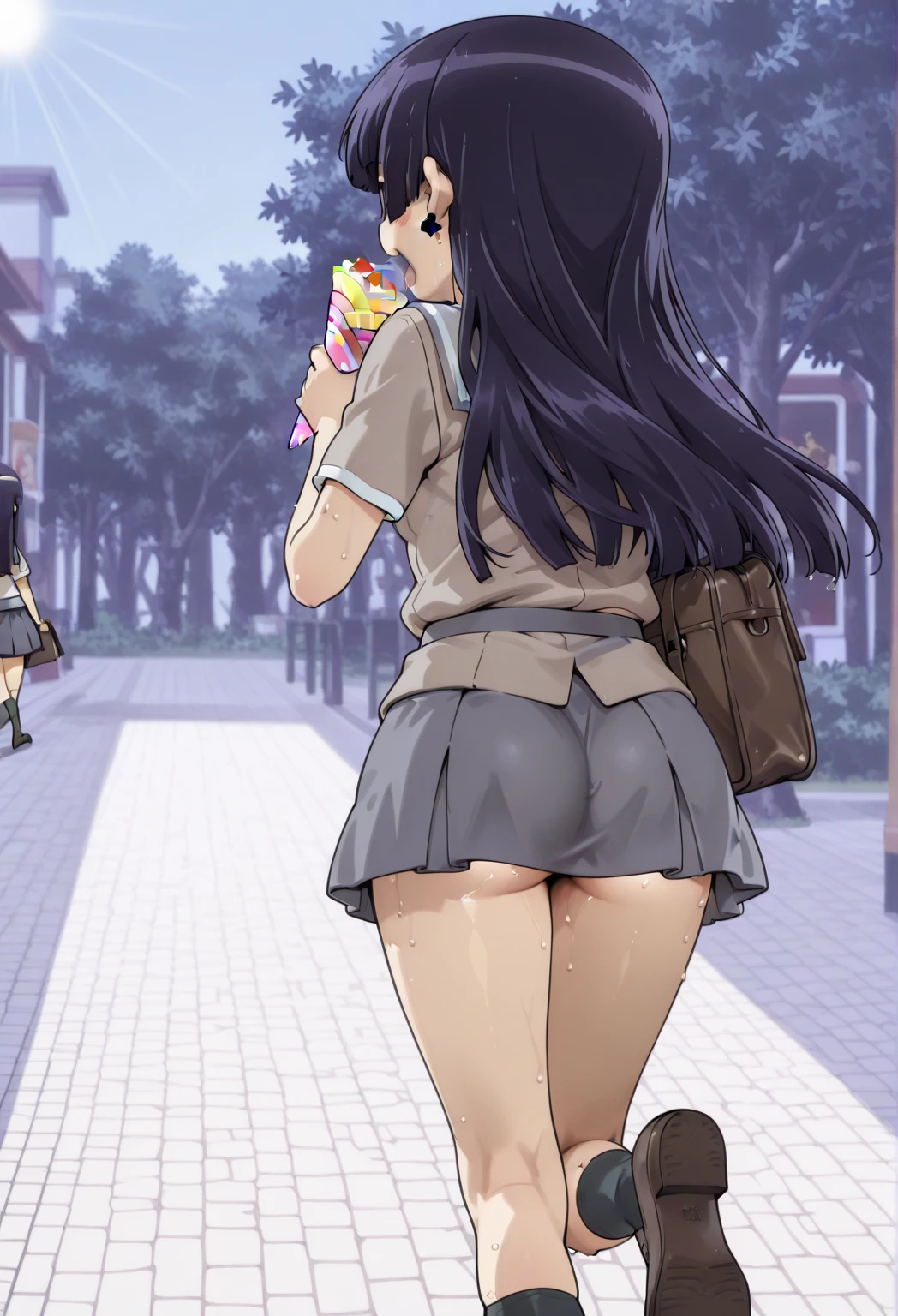 (masterpiece), best quality, highly detailed faces, (SHARP details), 4k, highly detailed, expressive eyes, SHARP detail expressive eyes, (SHARP detail perfect face), By mantis-x, gyaru, young girl, nude, small breasts, moaning, (black hair), pussy, standing, view from side, glancing over shoulder, ((dark skin)), slutty, outdoors, grass, wearing sun hat, long hair, daytime, bent over, sex, (vaginal), duo, man fucking girl, doggystyle,