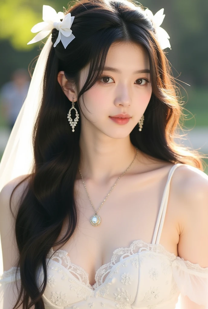 Chinese Ancient Times，Chinese woman，ghost bride，big and plump breasts，Red element，pretty  face，Looking haggard and pale，Fashion model 25 years old with resentful eyes [[[[Close-up cleavage]]]], [[[[climaxing]]]], [[[[Cole]]]], [[[[bshoulder]]]], perfect  eyes, Perfect iris，perfect lips，perfect teeth，Perfect Skin，long face，soft front lighting，HighDynamicRange，Movie Girl，Long gray hair，Lilac period clothing，Gentle green period clothing，white period clothing，（pastel colour：1.2）