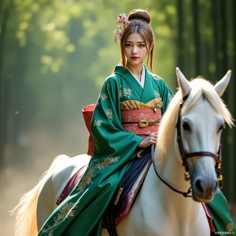 Japanese-style kimono female rider