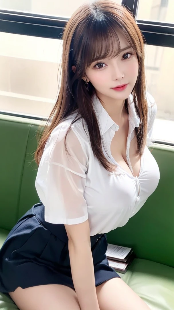 (8k,RAW Photos,Like the picture:1.45),masterpiece,Highest quality,wonderful,(セクシーなMature Woman:1),(Mature Woman:1.3), (2 woman.1.3)、(((very, very大きい胸)))、(((Extremely lewd and very huge boobs)))、(((Very deep cleavage)))、Hyper Real、In her spacious office、A beautiful and dignified smile、Beautiful white skin、Beautiful, delicate and precise skin texture、With long, fluffy, beautiful brown hair(ponytail:1.35)、Beautiful Japanese Women、(Big Ass)、Thick thighs、Bright red lips、Gold small star shaped earrings、{Dark royal blue suit((White blouse))},