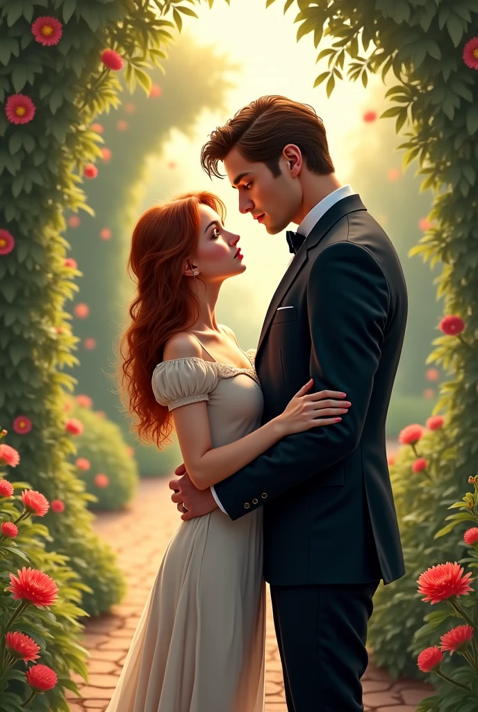 Emma Stone and Damon Salvatore together, in love, realistic, art digital, alta resolução, fundo desfocado