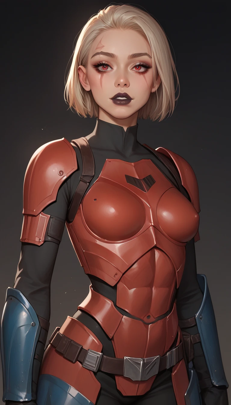 (1girl, solo, masterpiece, 4k, best quality:1.2, (cowboy shot), best quality:1.2, NICE HANDS, COLORFUL, (perfect hands, perfect anatomy)),
dimaria, bodysuit, pauldron, shoulder pads, shoulder armor, boots, skin tight, covered navel, short hair, blonde,
((medium breasts, big hips, looking at the viewer)), (abs:0.8),
((simple background, white background)), <lora:GoodHands-vanilla:1>