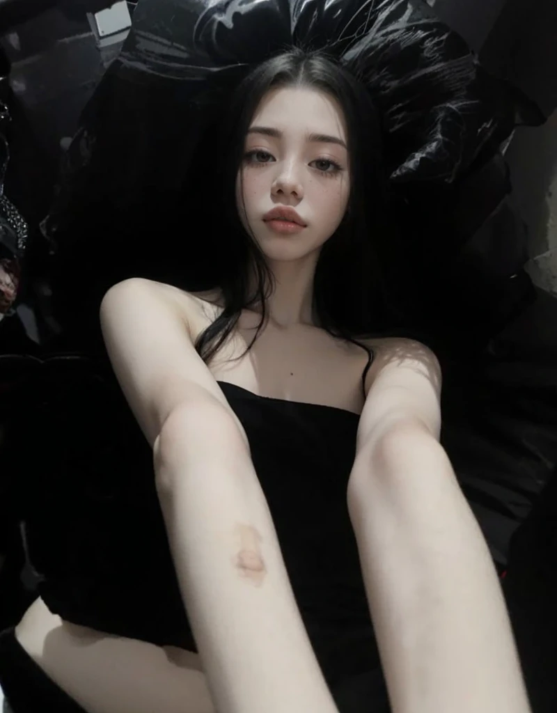 arafed woman deitado em uma cama with a book and a pair of black shoes, coreana, cute face with arms and legs, linda jovem coreana, garota jovem e fofa, young Asian, Asian, linda mulher sul-coreana, beautiful chinese model, características Asians, beautiful Asian, boa jovem, linda jovem coreana, deitado em uma cama, cabelo loiro