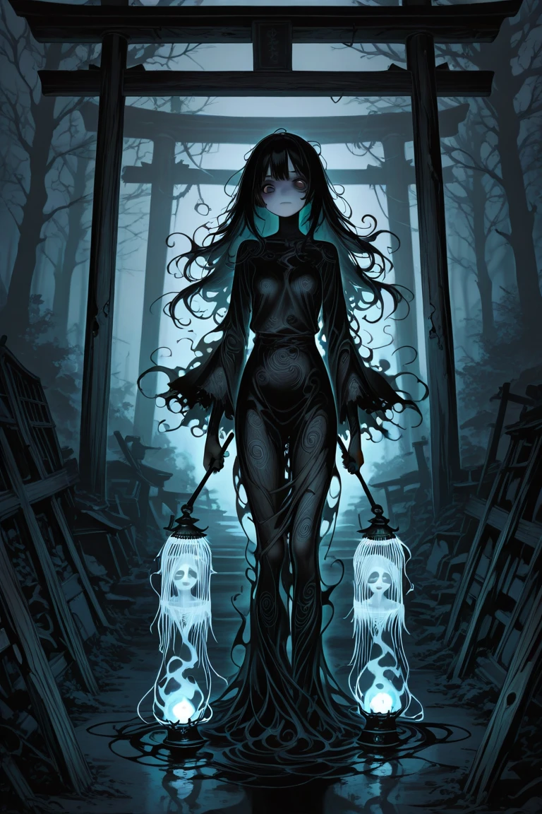 (oak:1.5),(devil theme:1.5),(ダークhorrorのテーマ:1.5),(thriller:1.5),(Inspiration from Stephen King:1.5),(dark fantasy:1.5), (Ink painting and watercolor painting:1.5), (black and white color:1.5), (Spooky Landscapes:1.5),(A multitude of stars fly towards the viewer:1.5),(ruined:1.5),(ruined village:1.5),(1800s:1.5), (ruined theme:1.5),(A lot of dust flies:1.5),(puddle:1.5),(Dirt roads:1.5),(absurd:1.5),(wonderful:1.5),(highest quality:1.5),(masterpiece:1.5),whole body length,Quartz Lepidolite Baby Girl in a Red Dress,cute face,raise an eyebrow,full body shot,Spooky Landscape,Fluorite Chrysocolla Atmosphere,art：Simon Stahlenhag,Nicola Samori,(((Wangechi Mutu))),prime color,urban,very detailed,masterpiece,intricate details,faded,eyes very detailed, high definition eyes,4K resolution,born, Nikon Z9,Scary Town,whole body length,evil ghost, Winnie the Pooh Rainbow,intricate details,Stone Forest, Yunnan, China,Super detailed, realistic,, dark and eerie atmosphere,  A fantastic presence, unforgettably beautiful, ghost-like figure, swirling fog, Supernatural existence, The devil&#39;s essence, Shadow-like shape, Spooky whispers, Ominous Aura, Unforgettably white skin, Dark and twisted branches, Flickering candle light, Spooky elements, Mysterious and enigmatic, spectrum appearance, ゴシックartスタイル, fascinating, Spectral range, Hauntingly depressing, Otherworldly beauty, fantastic shine, So unforgettable that I can&#39;t forget it, A chilling atmosphere, Spooky and ominous lighting.、camel toe、huge tit、?????? Puffs、cleavage、Plump、Super big breasts、super big butt、horror