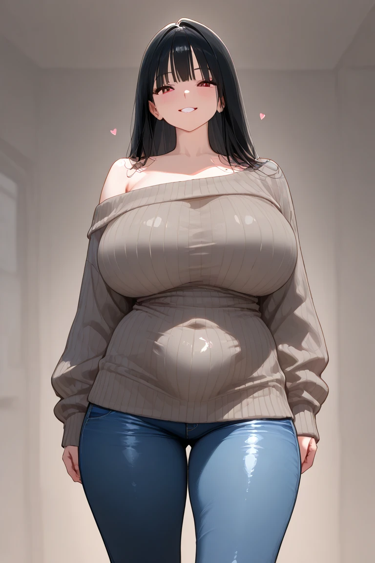 Sexy food delivery girl outside of your apartment door with a food bag in her hand and wearing her uniform: tight white slacks that frame her wide plump camel toe, form-fitting sky blue shirt that covers her body but shows her nipples poking the fabric, orange visor. Young short sexy sporty, huge massive hanging breasts, full thick pouty lips, short sexy wavy black hair, big eyes with long eyelashes, big gorgeous smile, super wide birthing hips, thick toned thighs, no bra, no panties. Cinematic lighting.