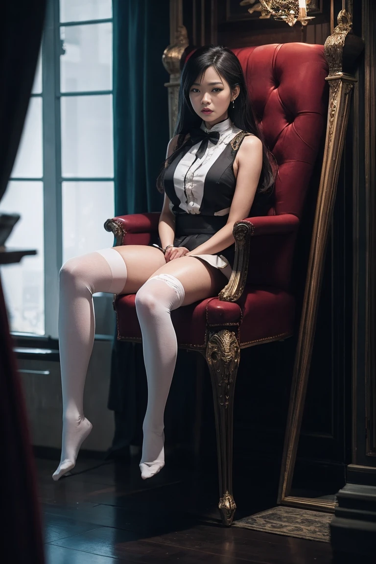 Full body photo of beautiful sexy woman wearing short skirt and sewn stockings,Stands_straight,((独奏)),AS-Adult,high-heels,Craving sexual,medium wind_herself,(best qualtiy,A high resolution,tmasterpiece:1.4),A tall and beautiful woman,Dark brown hair in loose wavy styling,nedium breasts,Wear a pendant,Beautifully rendered details in face and skin textures,Detailed eyes,二重まぶた,Wearing flesh-colored stockings,Flesh-colored stockings,wearing silk stockings,Full-length flesh-colored stockings