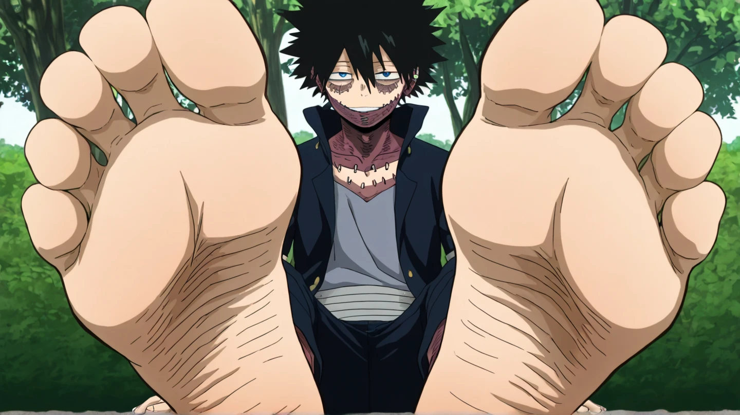 score_8, score_7_up, score_6_up, source_cartoon, screencap, detailed face, solo, 1boy, Stallion, Anthro, Anthropomorphic Animal, Muscular, Red Mohawk Hair, naked, masturbating, penis, human penis, mosaic censor, censored, horny, cowboy shot, close up, anime screencap, swimming, waterfall background