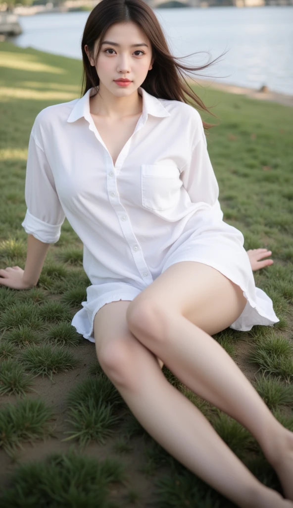 (Tabletop:1.3, Realistic:1.4, 8k), Highest quality, masterpiece, Ultra-high resolution, Professional camera work, Grow light effect, Realistic portraits, Cinematic Light, Very detailed肌と顔の質感:1.3, Perfect dynamic composition, Very detailed, Detailed eyes, Detailed limbs:1.25, One Girl, Cute, sexy, slim 23 year old woman, Fair skin, (Dreamy look:0.9, Totally captivates you:1.53), (Buckshot, Calm pose), (Ample breasts:0.9), (Beautiful Blue Eyes, Beautiful erotic eyes:0.85), Sexy Face:0.4, (Beautiful and erotic mouth:0.85), (Too cute beauty:0.9)
