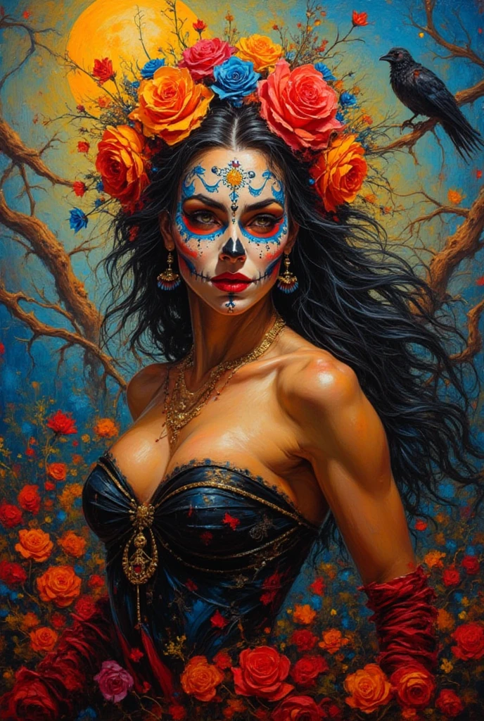 An ultrafine detailed watercolor painting of a gorgeous undead zombie with flowers in her hair, in the style of Alphonse Maria Mucha and Gustav Kilmt, art nouveau accents, (undead zombie:1.2), anthropomorphic female, female figure, detailed cover artwork, as the goddess of the flowers, Alphonse Mucha, Gustav Klimt, pale bluish skin, a marble sculpture, cgsociety, gothic art, art nouveau, behance contest winner
