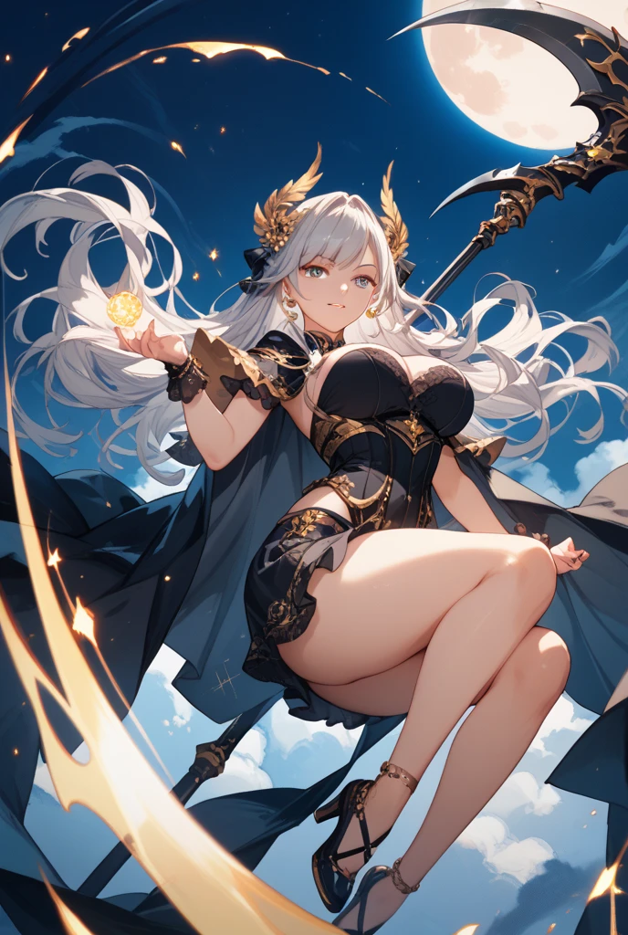 ((Finest quality)),(超A high resolution),(ultra-detailliert),((Best Anime)),sharpnes,clear,Fantasy art with astounding depictions,Emitted light:1.5,Dynamic poses:1.5,Explosive 1, (Female Swordsman:0.5),(Invincible smile:1.1), (Broadsword with a blade of flame:1.3),Slim body,thighs thighs thighs thighs