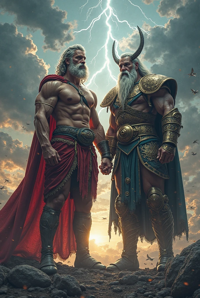 ((Melhor Qualidade)), ((Obra-prima)), (detalhada), representation of Zeus, deus dos deuses gregos, (mitologia: 1.2), (majestic appearance: 1.1), (Thor's spear in hand: 1.2), flowing beard and hair, muscular physique, usando uma coroa feita de conchas, (campo marinho: 1.1), (powerful presence: 1.2), (tempestade: 1.1), (aura divina: 1.1), (olhar de comando: 1.1), 8K RESOLUTION BLACK AND WHITE IMAGE