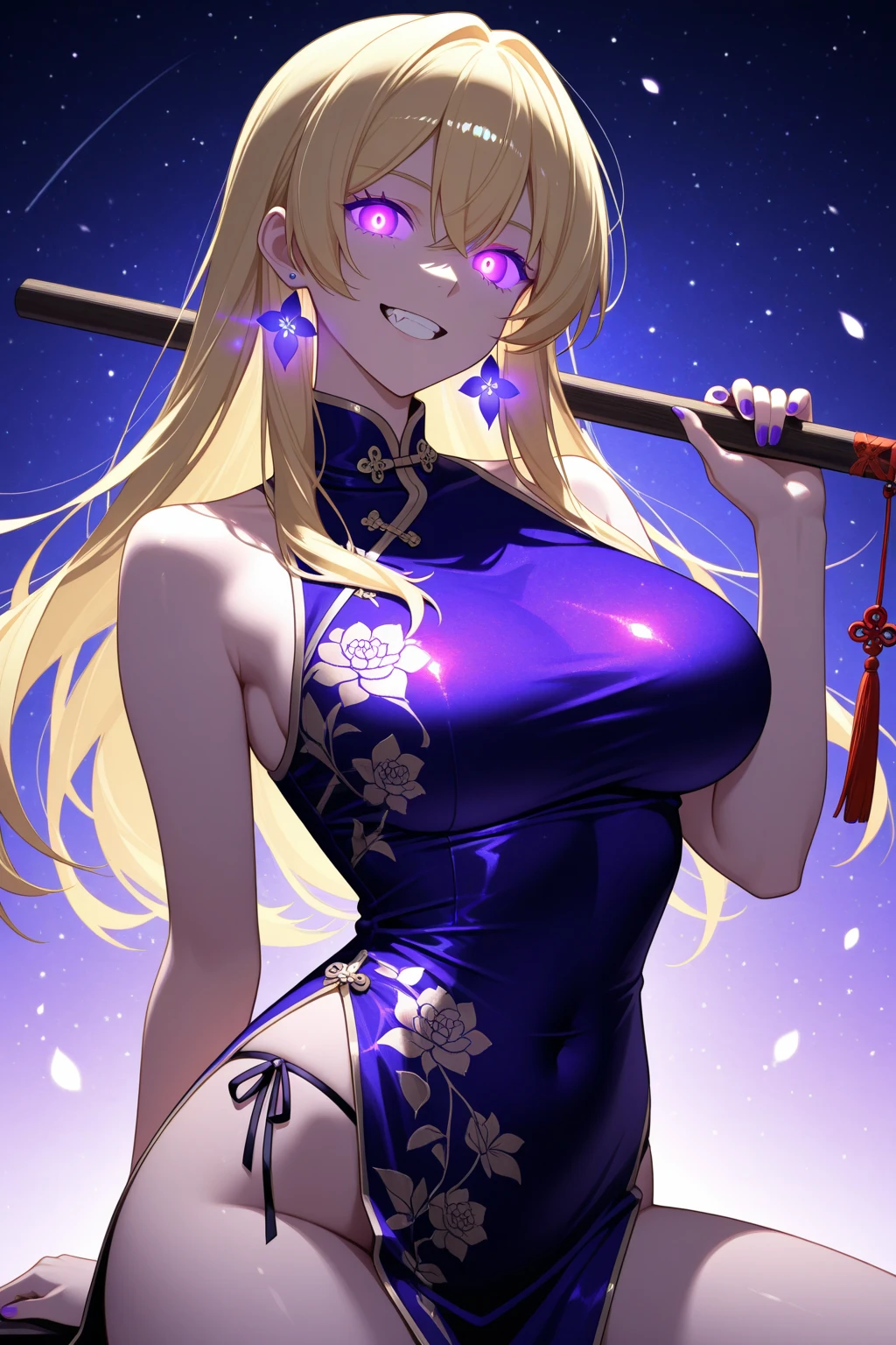 (MASTERPIECE), (Best Quality), (Ultra Detail), (Best Anatomy), Official Art, One Girl, Lori with Light Colored Hair, Petite , Priestess, Silk Hakama, Small Breasts, Cleavage, Off Shoulder, Side Boob, Thigh Focus, Wet Sheer, Chest Stretching, Card Illustration Style, Shrine, Lake