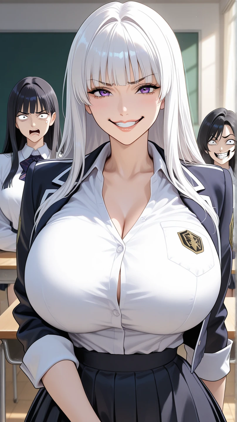 (Familiar, masterpiece, highest quality, Complex),
Cowboy Shot, Kyoka Tachibana, ((Camera wrangle from below、Composition looking down at the camera))
((Big Breasts)),
1 girl, alone,
Beautiful glowing eyes, Beautiful Face, Perfect round ass,
Fit and body, Sexy and glamorous、
alone, Pale skin,
blue eyes, ((Beautiful mature woman)),
(濃い色のWhite Grey tight dress:1.2),
Soft fabric clothes、
Captivating smile, Big cleavage、wide open collar、
(Full body view、Accessories Standing)、stylish、Genuine、Cold Eyes 、Condescending face、Contemptuous face、(leaning forward:1.5), (A pose with arms crossed to accentuate cleavage:1.5, Accentuate your chest with your arms:1.5)、