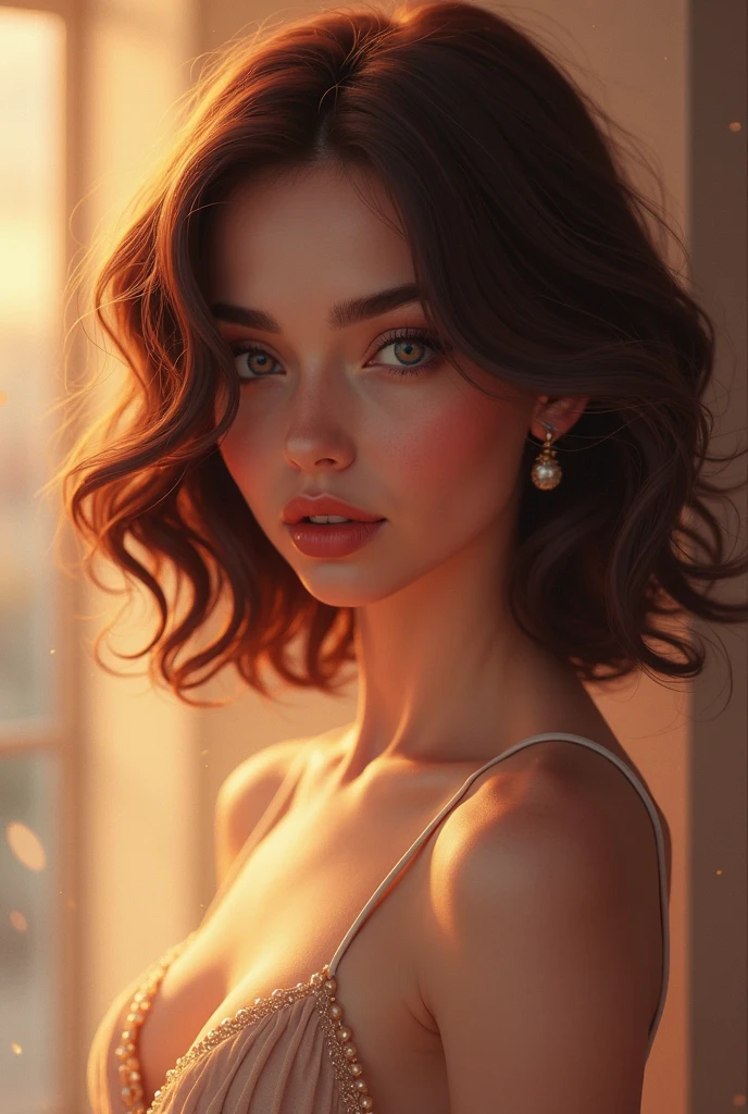 1girl,  <lora:PorcellanXL:0.5>, porcellana style, painting of, by the window, <lora:person v1a:0.5>, selena gomez woman, standing[::7], (8k, masterpiece, best quality, ultra-detailed),  (an extremely delicate and beautiful)kawaii, cute, very big eyes, Aesthetic Anime Eyes, small face,  large breasts, cinematic lighting, , Intricate, High Detail, Sharp focus, dramatic,   masterpiece, best quality, ultra-detailed,, very thin waist,  <lora:SDXL_MassiveCowsLoRA_v1:0.1> breasts, cleavage, slim body,