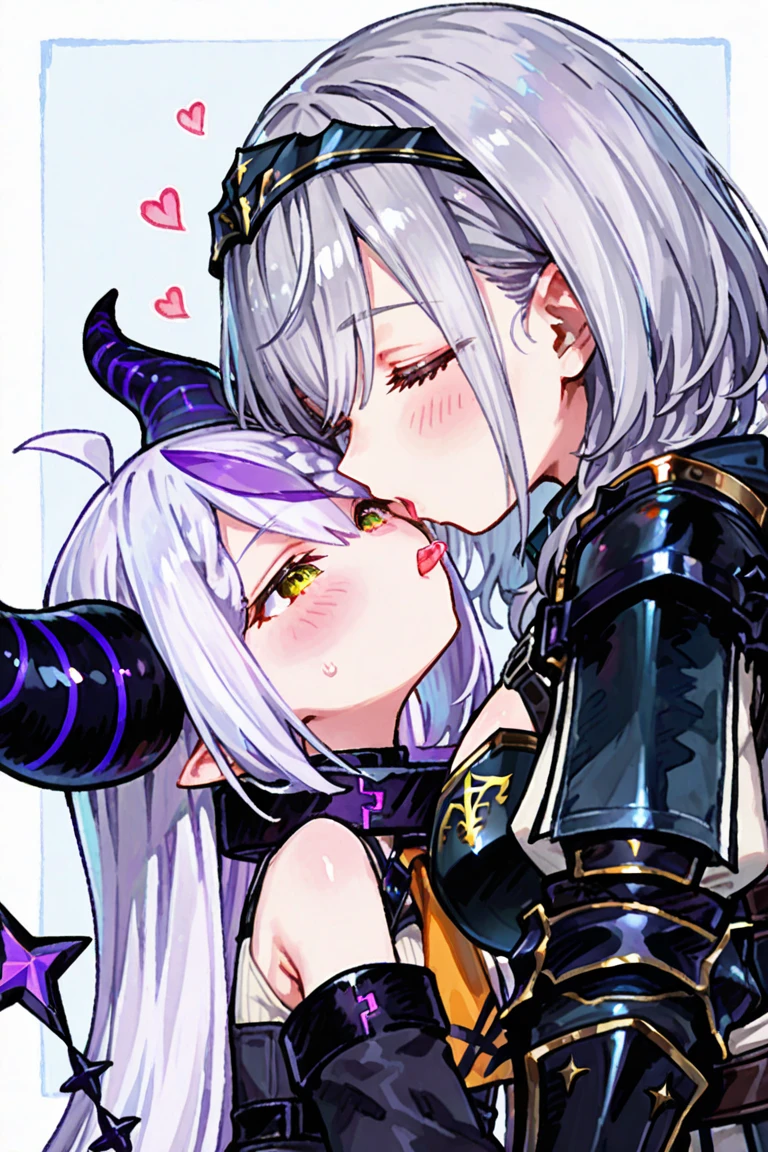 two anime girls licking a cock together, ffm threesome, assisted fellatio, Licking Testicle, 2girls, , lloli, multiple girls, fellatio, threesome, penis, group sex, cooperative fellatio, blonde hair, hetero, 1boy, eyepatch, dark skin, licking, closed eyes, braid, long hair, hairband, purple eyes, looking at viewer, bangs