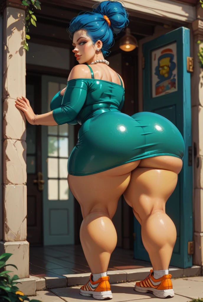 my Hero academia, Mina_Ashido, (((1girl))), voluptuous, ((pink_hair, pink skin, yellow_eyes)), ((highly detailed face))), large_breast, ample hips, insanely detailed accentuated big booty, gorgeous legs, well toned body, great aesthetics, wearing urban sundress, sunglasses, stilettos heels, (ultra_detailed), super adorable, 30years old, in the summer,