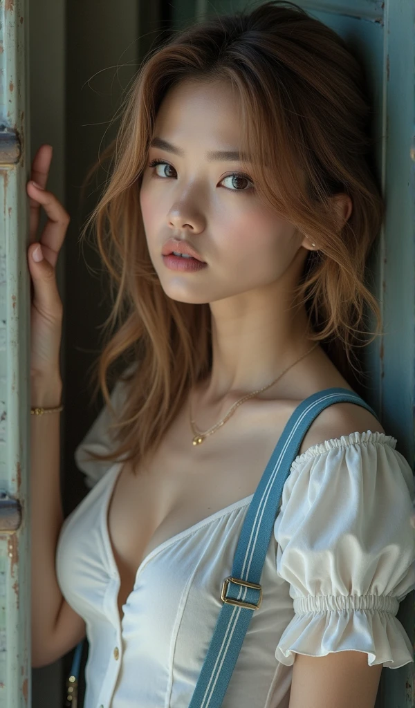 (best quality,4k,8k,highres,masterpiece:1.2),ultra-detailed,(realistic,photorealistic,photo-realistic:1.37),long white hair flowing down,beautiful detailed eyes,beautiful detailed lips,sexy woman in silver lingerie,alluringlook,sultry pose,confident expression,high-fashion vibe,vivid colors,soft lighting,studio photography,portraits,glossy effect,subtle color grading