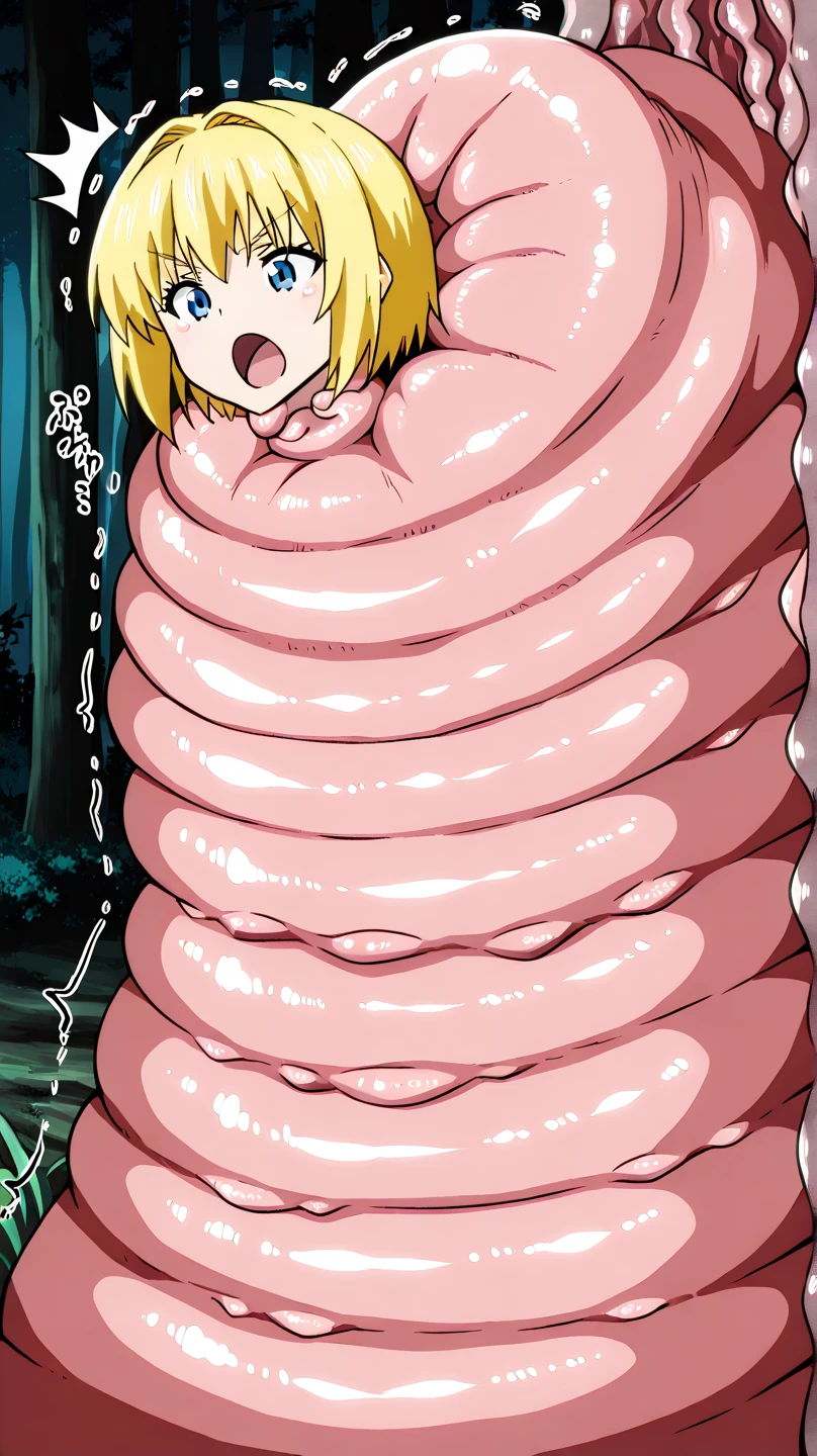 NSFW、High resolution、Highest quality、16K、One girl、Inuyama Aoi、Dark Blonde、Side Tail、Thick eyebrows、Green Eyes、tears、Ahegao、blush、Large Breasts、Bed in the room、Sit and spread your legs、School Uniform、sweater(collar)、leech tentacles, tangled, {very aesthetic}, {ultra-detailed}, {best illustration},leech rape, sex with leech, leech on girl,Wet Skin、Love juice